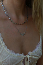 Flying Heart Necklace - Platinum/Silver
