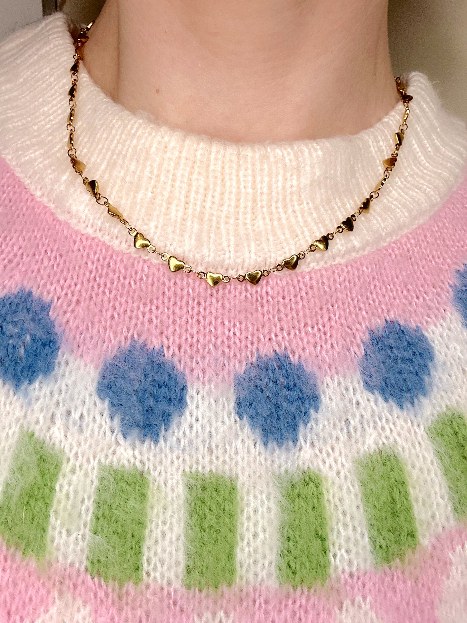 Heart Chain Necklace - Gold