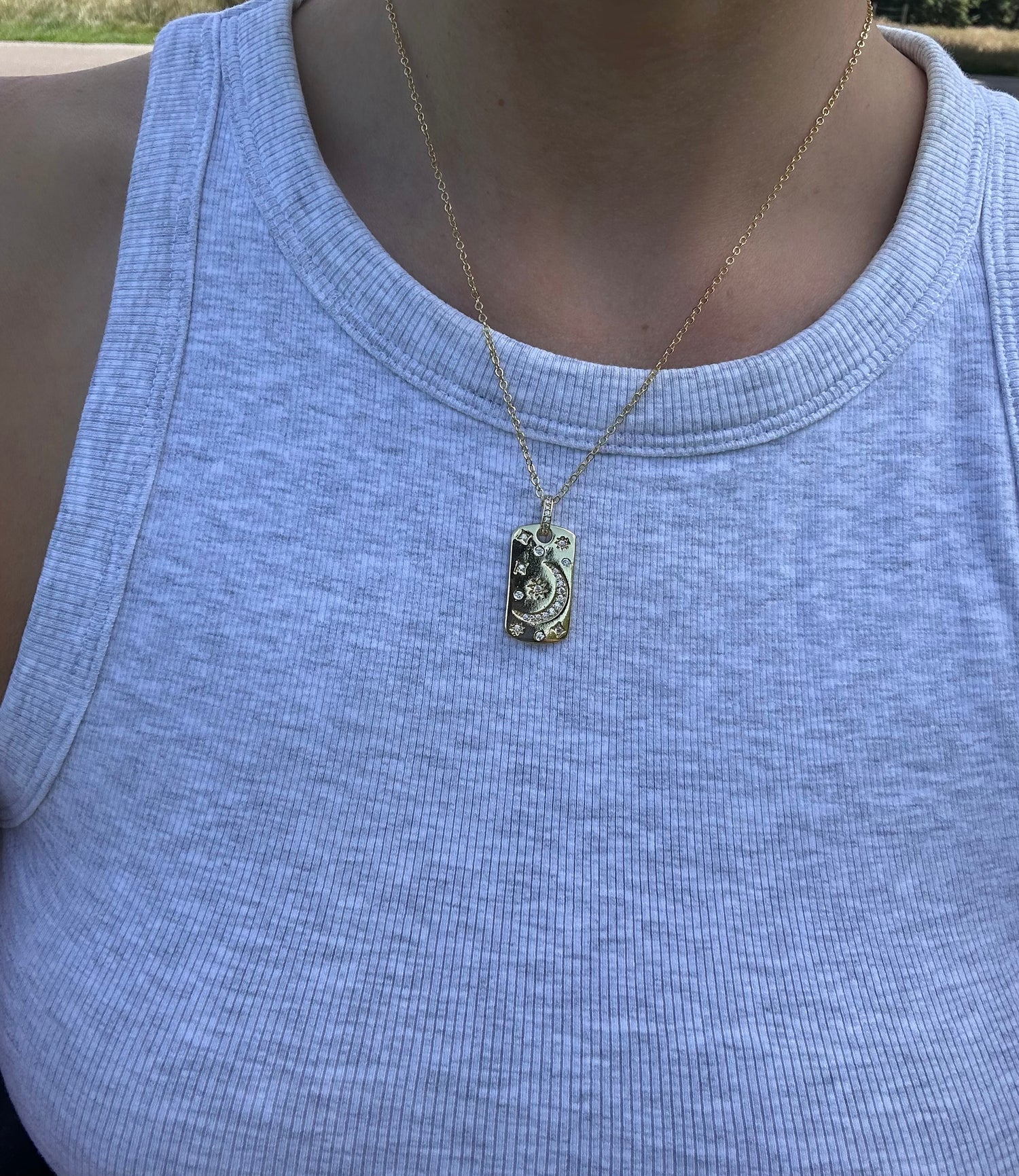 Night Sky Tag Necklace