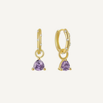 Dewdrop Hoops - Gold, Purple