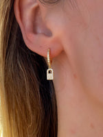 Lock & Key Huggies - Gold