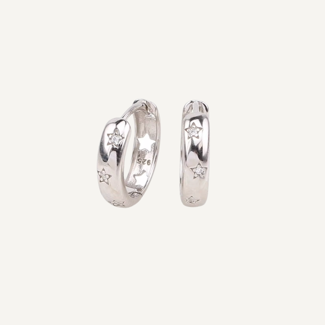 Glistening Star Huggie - Silver