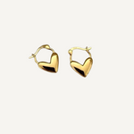 Heart Drops Earrings - Gold