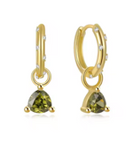 Dewdrop Hoops - Sage, Gold