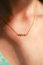 Trio Gem Necklace - Gold