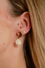 Moon & Star Pearl Bunch Earrings