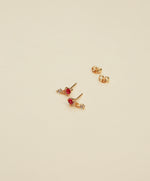 Pink Jewel Drop Stud Earrings