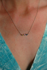 Trio Gem Necklace - Silver