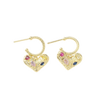 Royalty Heart Half Hoop Earrings