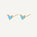 Marquise Flower Stud - Cyan