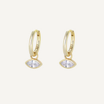 Third Eye Huggie Earrings - Gold