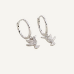 Hummingbird Huggie Earrings - Silver