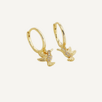 Gold Hummingbird Huggie Earrings