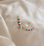 Love Heart Hoops - Silver