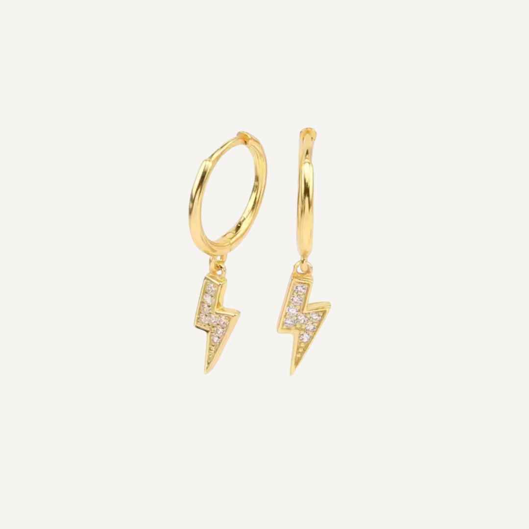 Thunderbolt Earrings - Gold