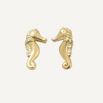 Seahorse Stud Earrings - Gold