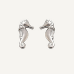 Seahorse Stud Earrings - Silver
