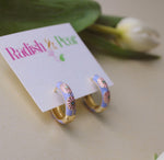Lilac Hoop with Pink Flowers