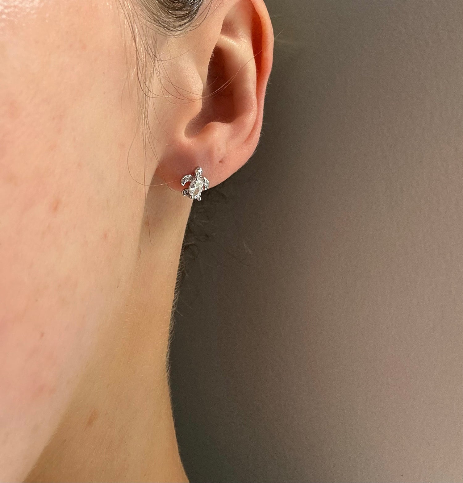 Tortoise Stud - Silver