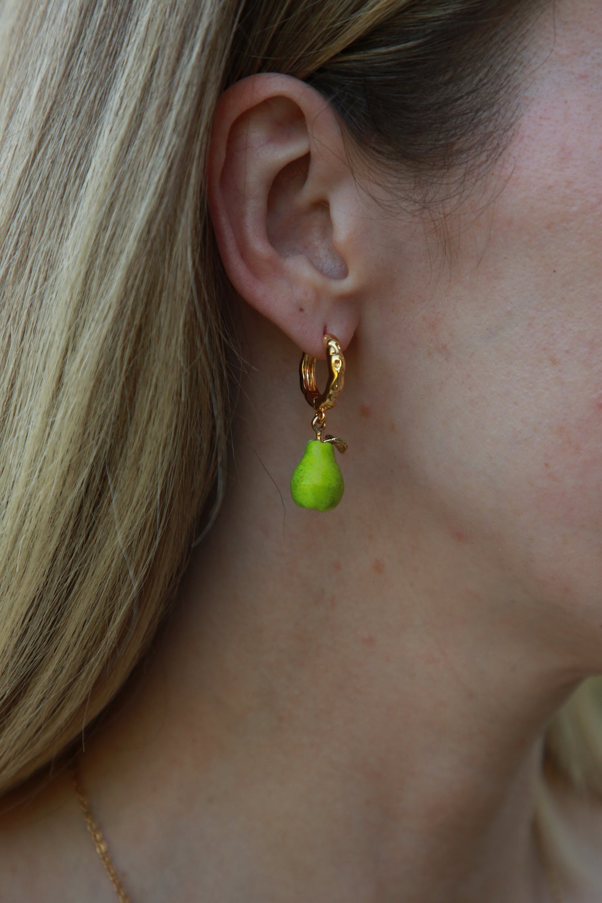 Pear Earrings - Molten Hoop