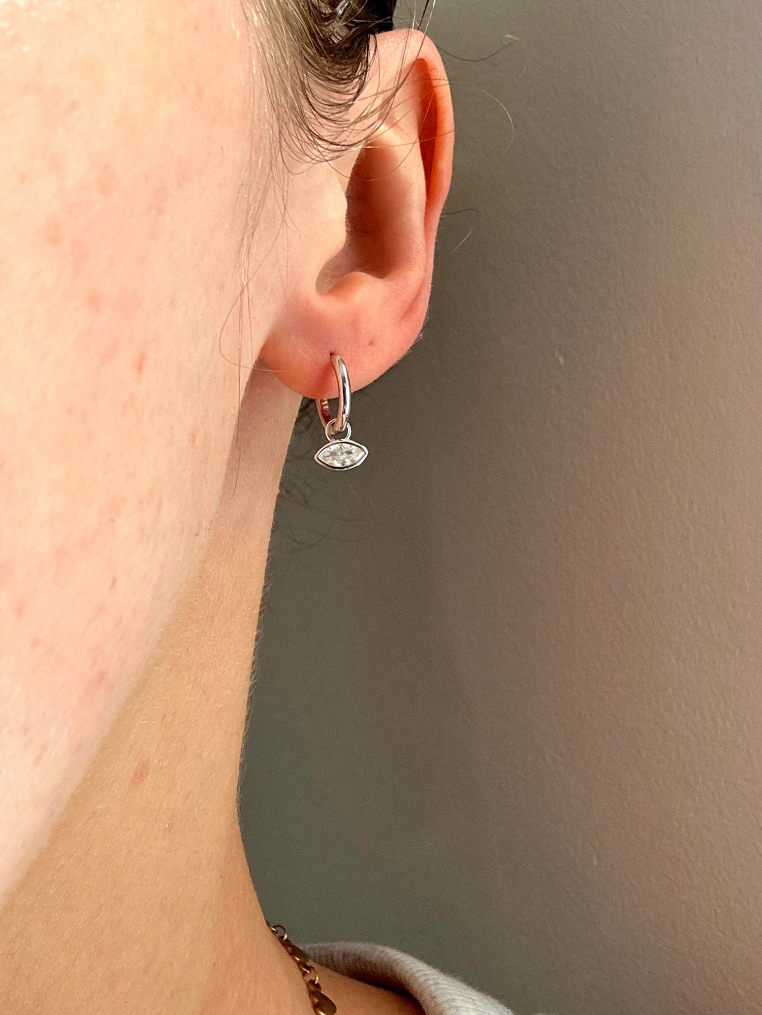 Third Eye Huggies - Silver