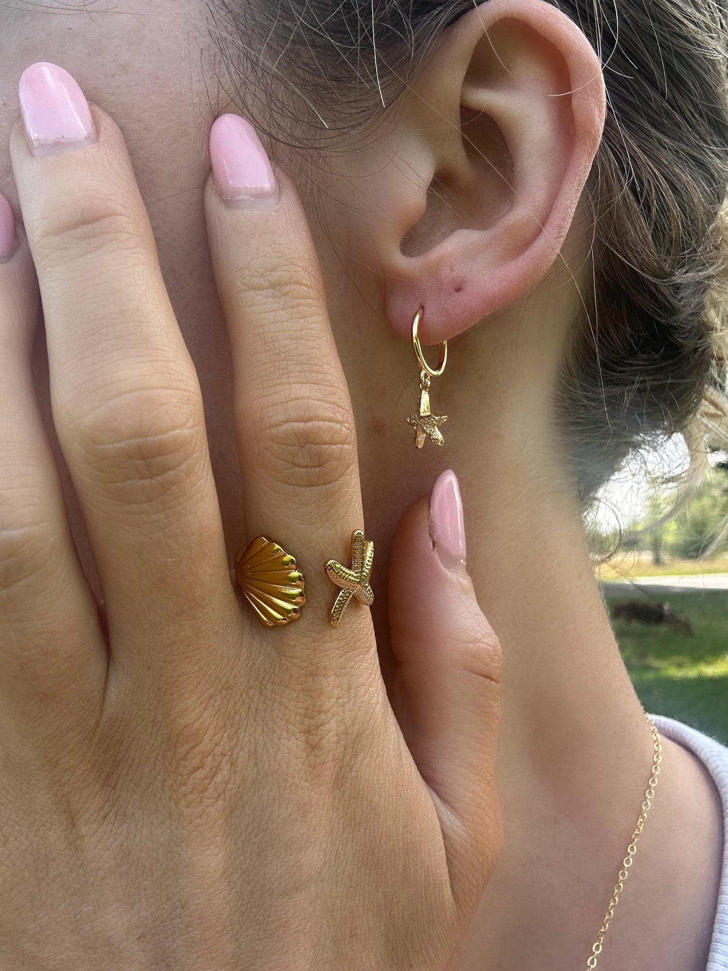 Starfish & Seashell Ring