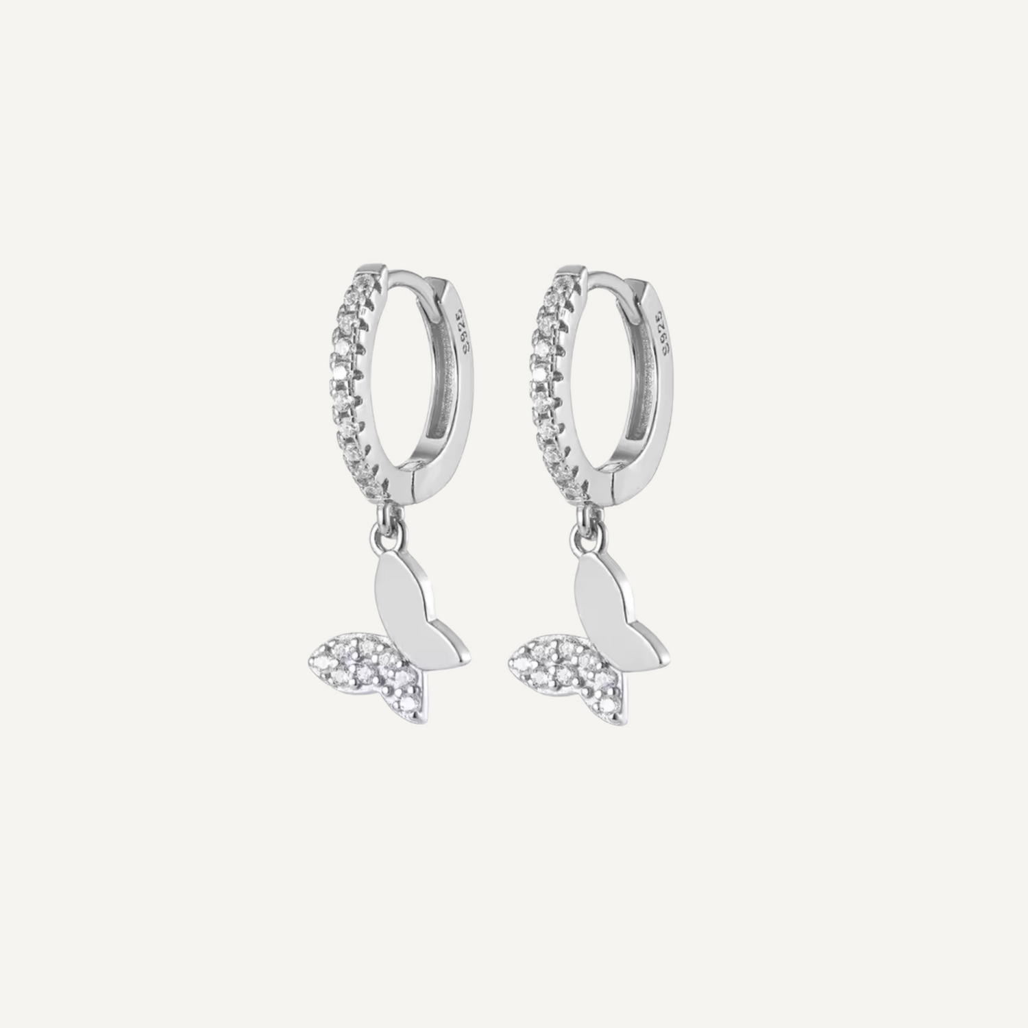 Butterfly Hoops - Silver