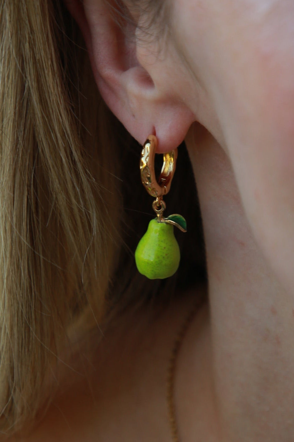 Pear Earrings - Molten Hoop