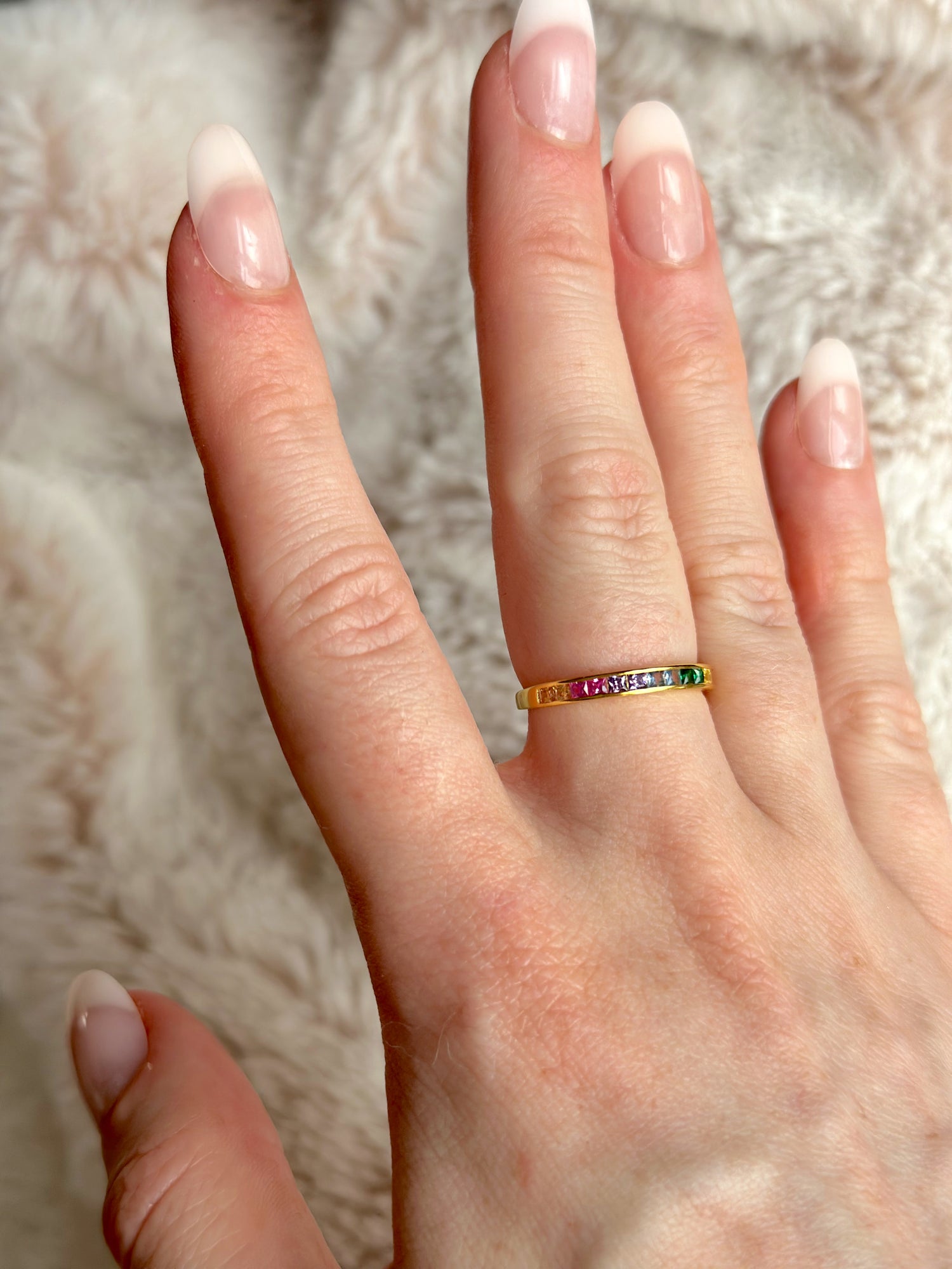 bejewelled rainbow taylor swift inspired ring 925 sterling silver with gold plating