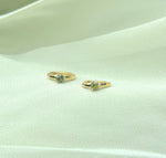 sage green august birthstone gold plated huggie earrings birthday gift jewellery