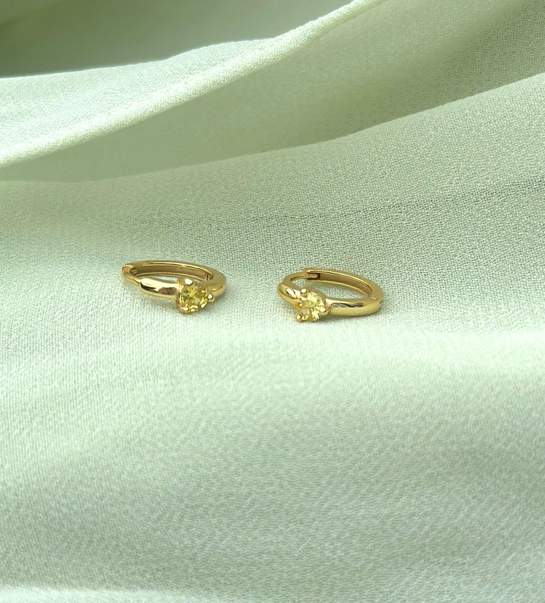 november golden yellow birthstone gold plated huggie earrings birthday gift jewellery