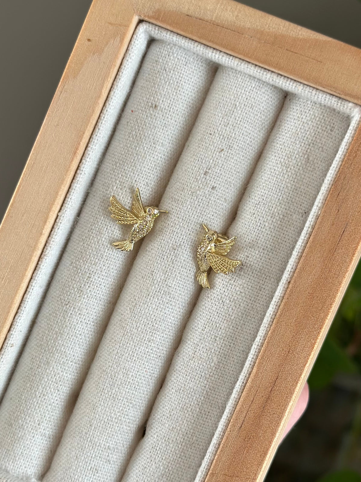Hummingbird Stud Earrings - Gold