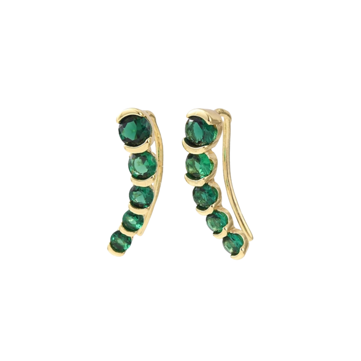 Emerald Green Climber Earrings