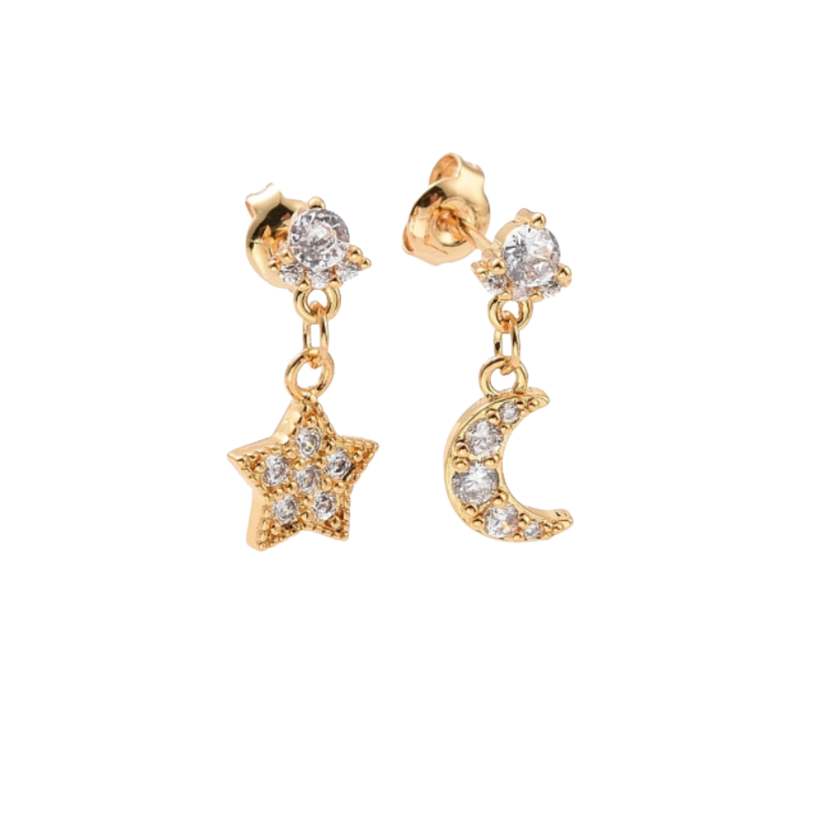 Dreamer Moon & Star Dangle Studs