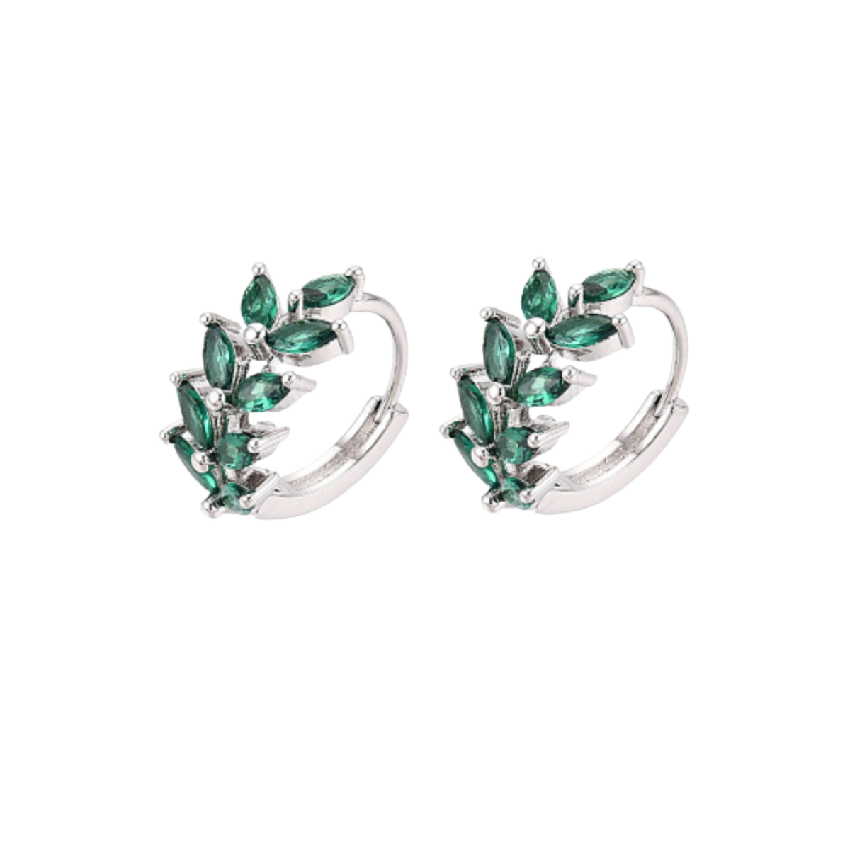 Emerald Ivy Leaf Earrings