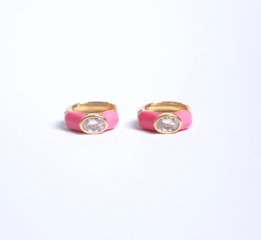 Candy Crush Enamel Hoop Earrings