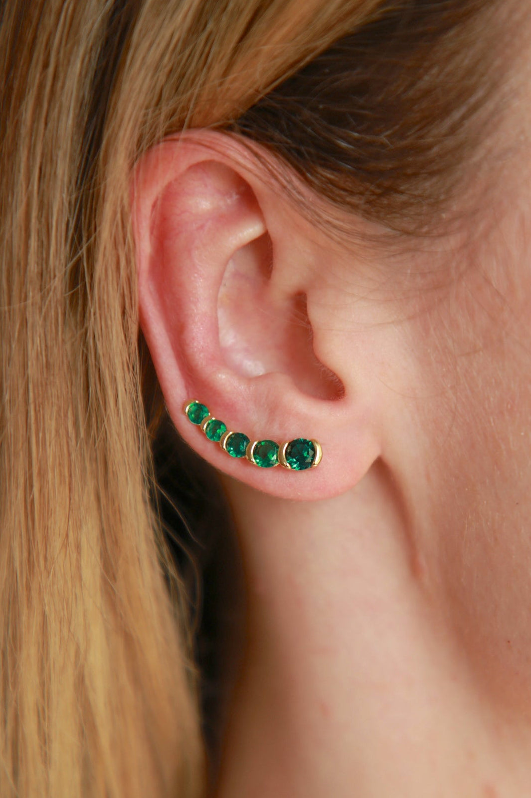Emerald Green Climber Earrings