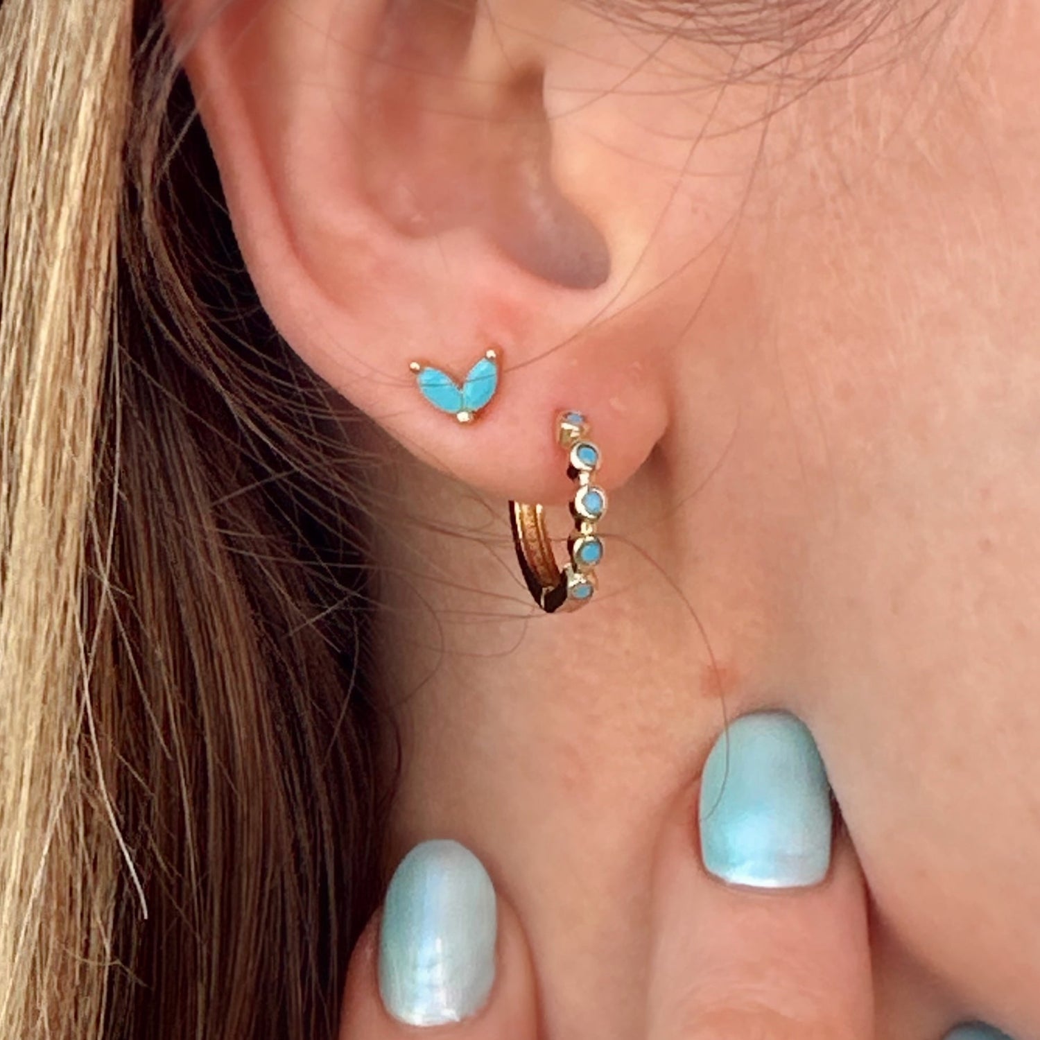 Ocean Droplet Cyan Earrings