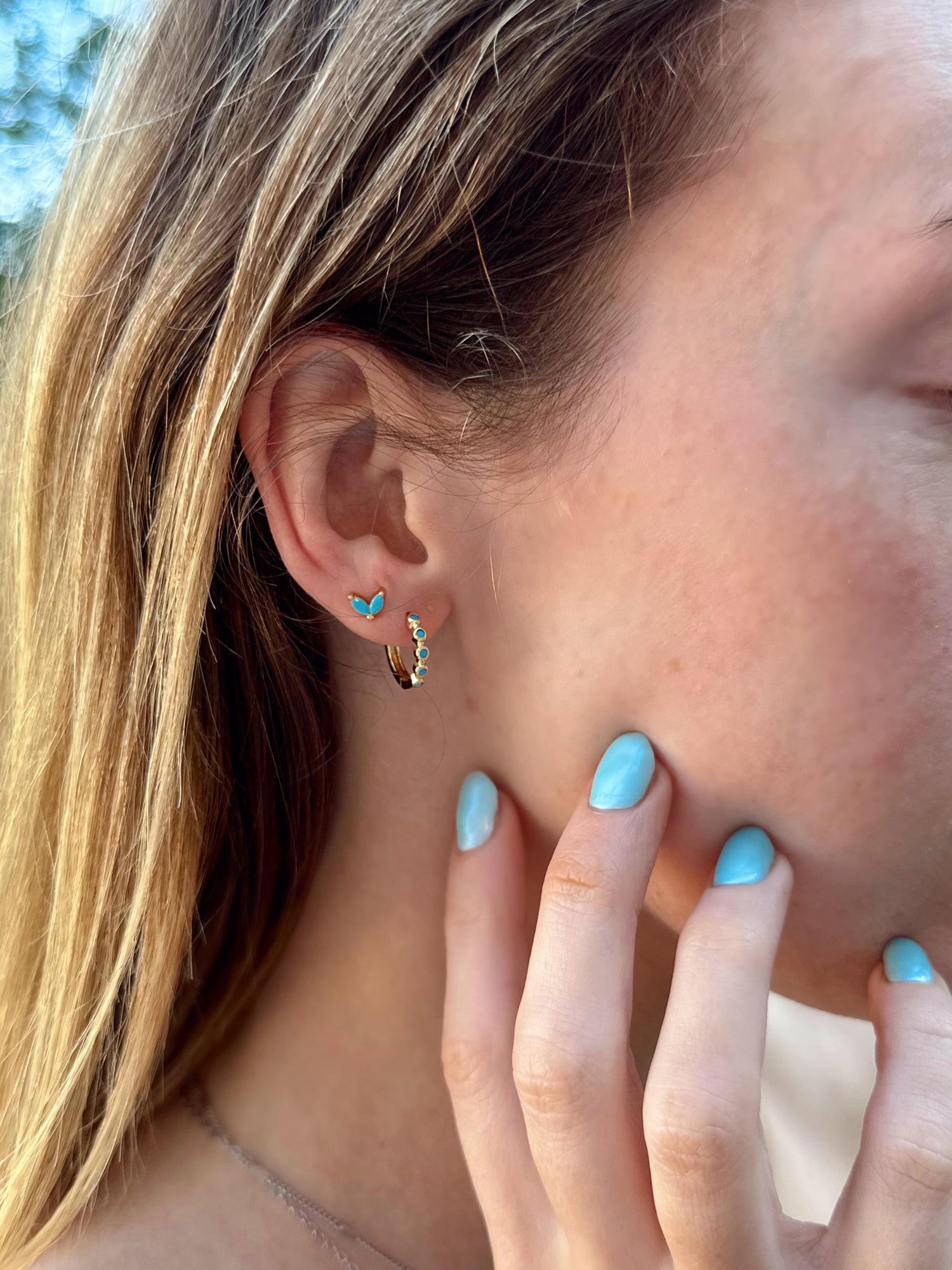 Ocean Droplet Cyan Earrings