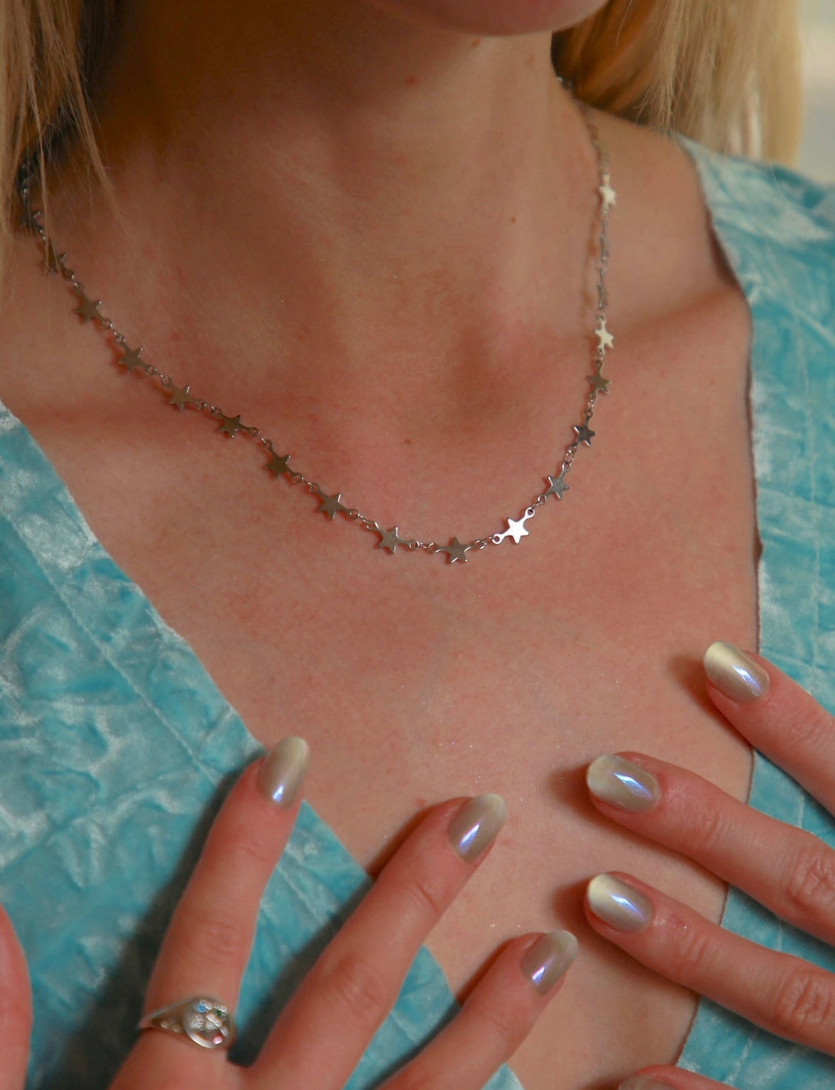 Stars Aligned Chain Necklace - Silver