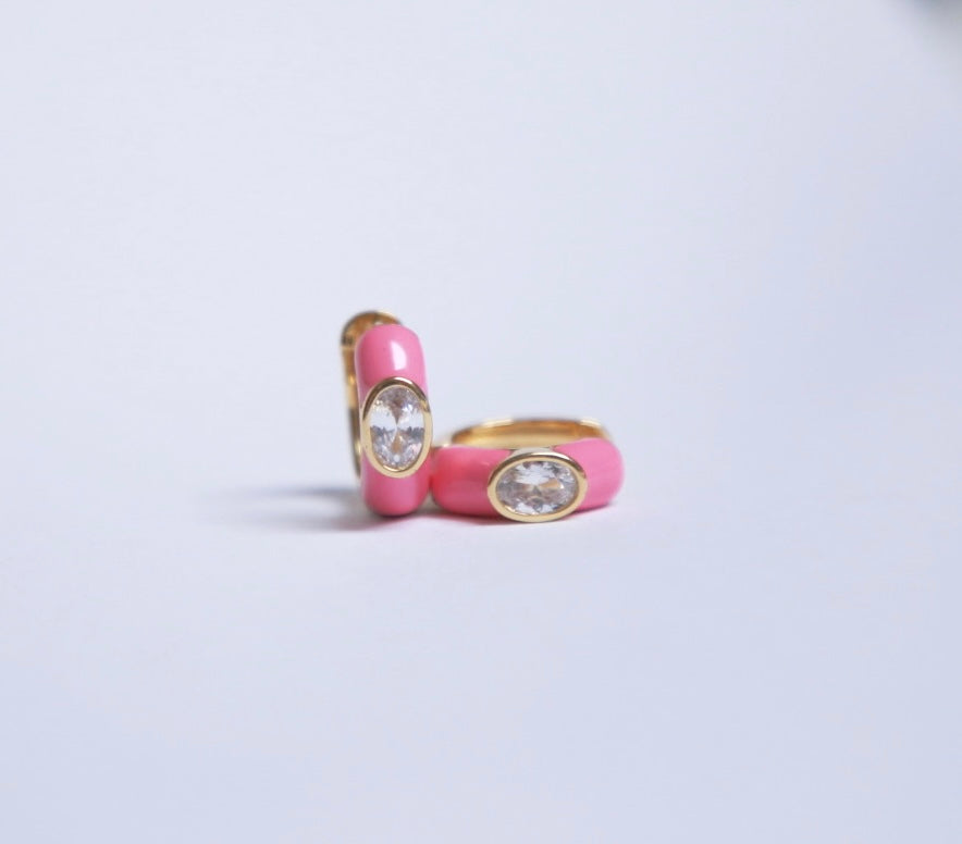Candy Crush Enamel Hoop Earrings