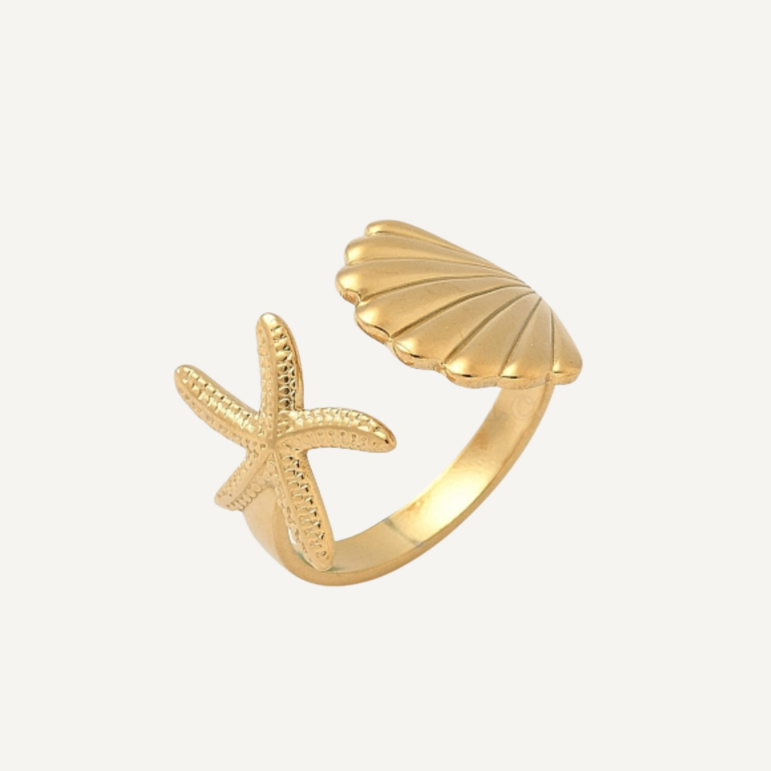 Starfish & Seashell Ring