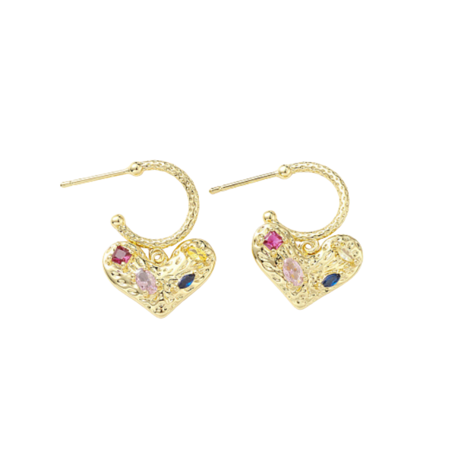 Royalty Heart  Half Hoop Earrings
