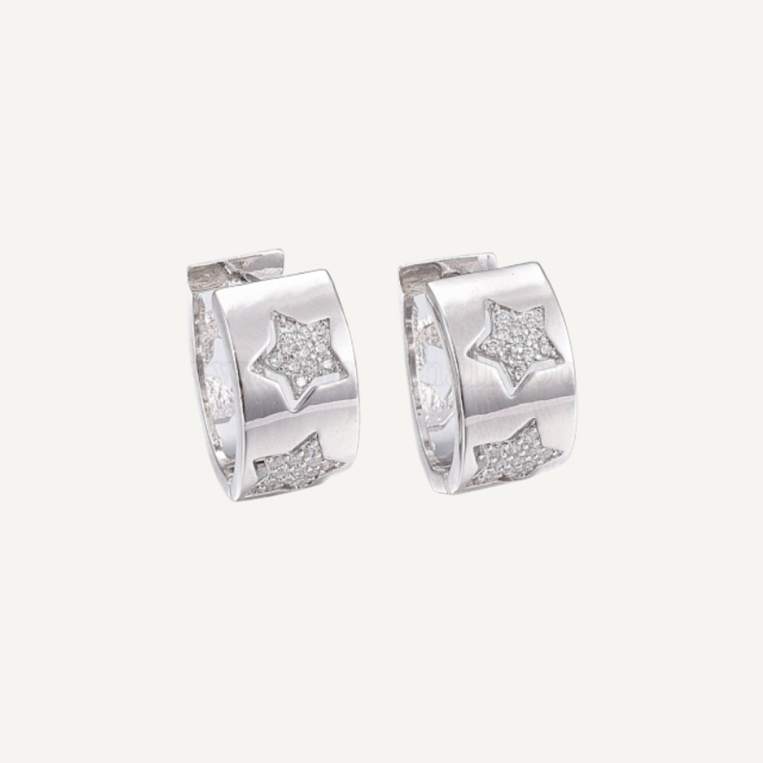 Supernova Star Earrings - Silver