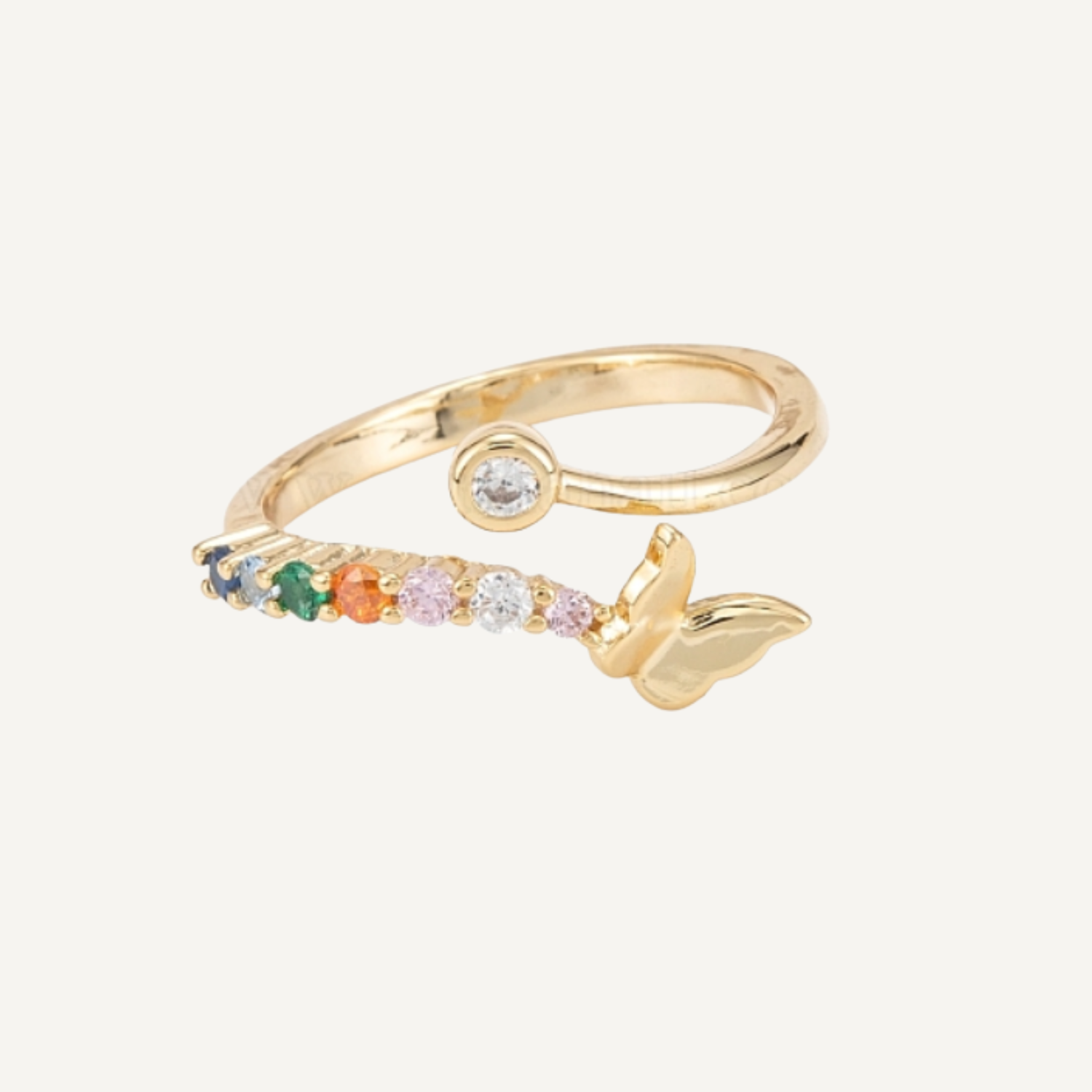 Butterfly Rainbow Adjustable Ring