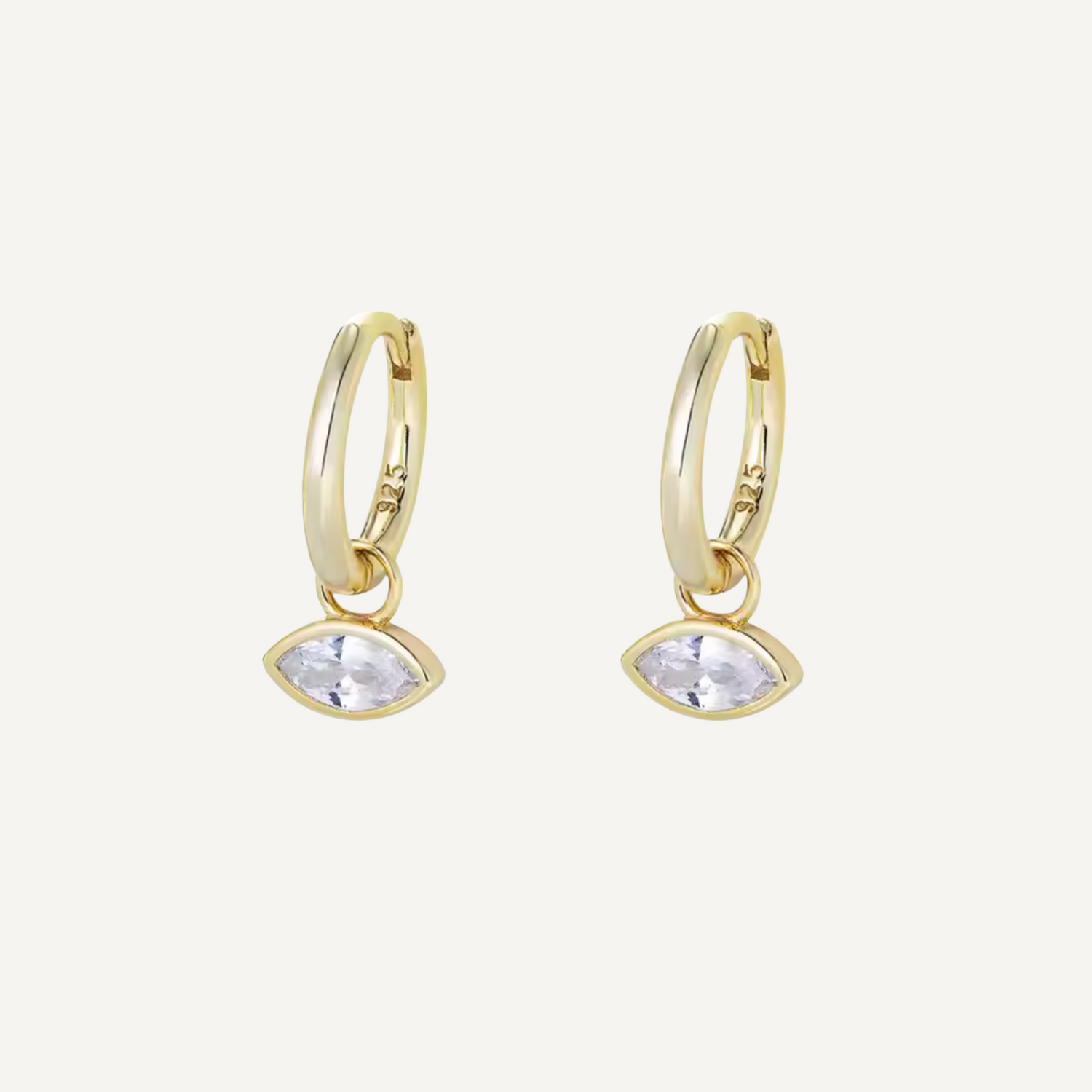 Third Eye Huggie Earrings - Gold