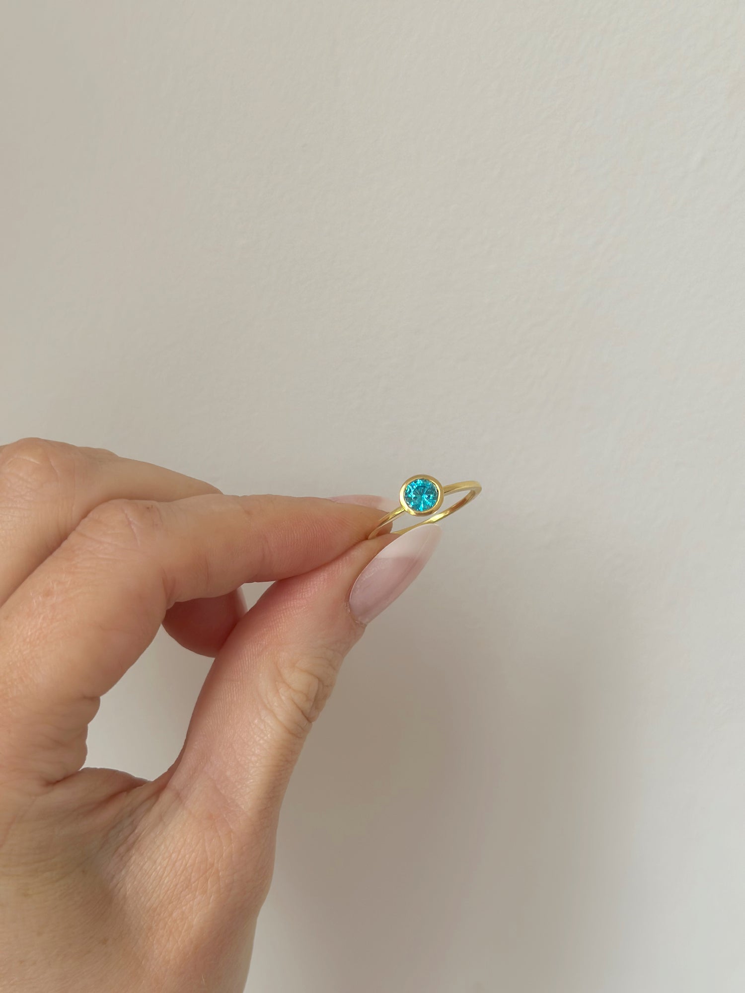 925 sterling silver with gold playing aqua blue march birthstone ring 