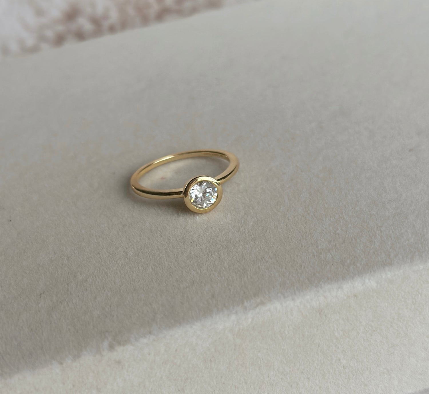 april birthstone ring gold plated crystal