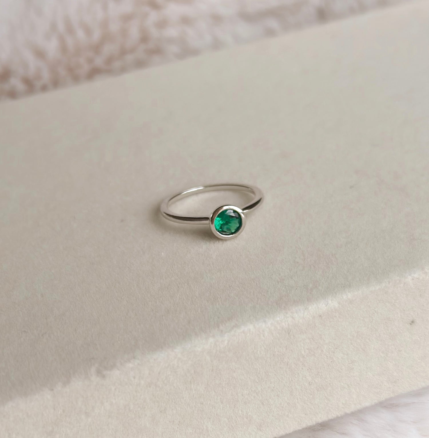 Orelia Emerald Green Ring - Silver