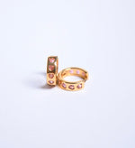 pastel pink heart real 18k gold plated hoop earrings 
